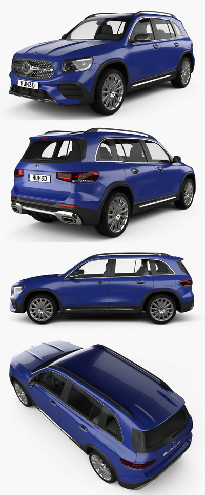 2022奔驰Mercedes Benz GLB class AMG Line SUV汽车3D模型（OBJ,FBX,MAX,C4D,LWO）