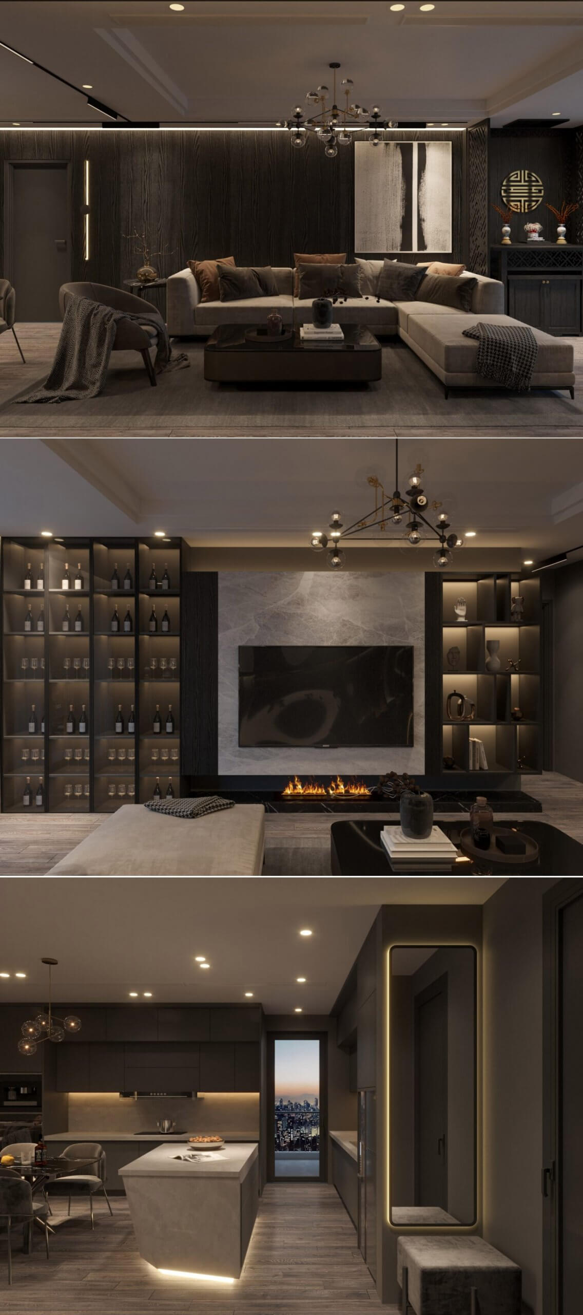 客厅和餐厅设计 客厅餐厅场景3D模型（MAX）