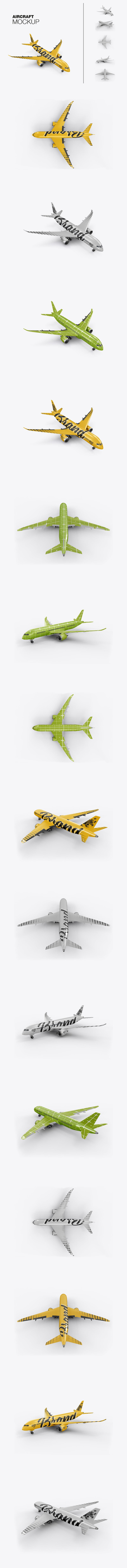 商用飞机外观广告设计样机 (PSD)