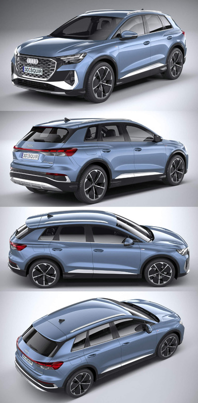 2022奥迪Audi Q4 etron s-line电动豪华SUV汽车3D模型（OBJ,FBX,MAX,C4D,LWO）