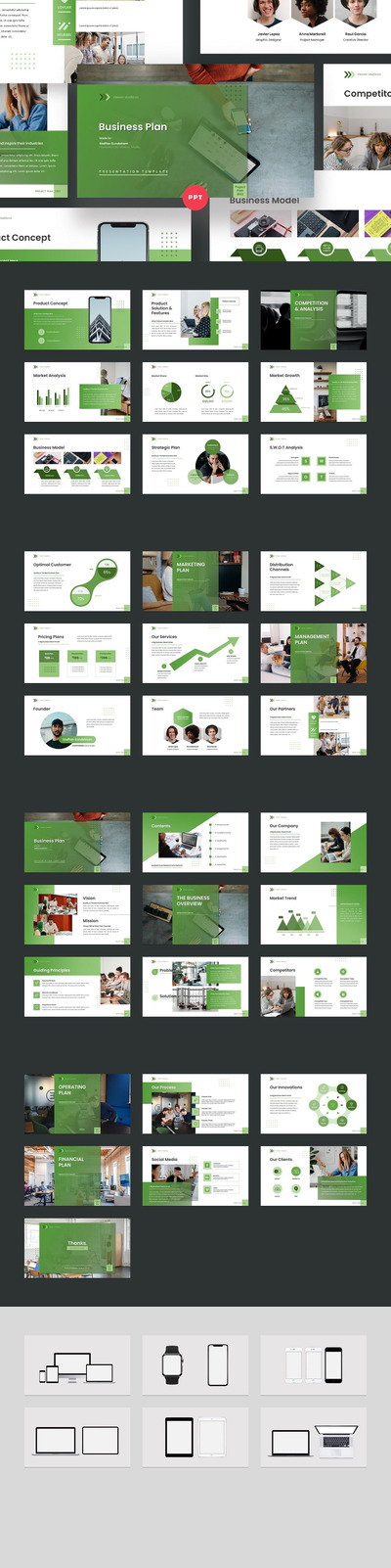 🔴简约时尚高端专业的商务商业计划powerpoint幻灯片演示模板（pptx）