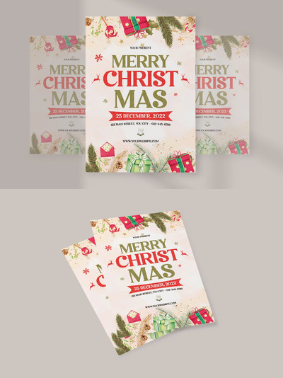 圣诞活动海报传单模板 (PSD)