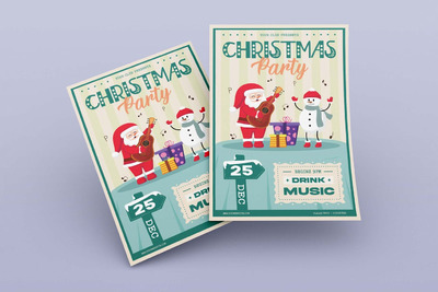 圣诞快乐派对传单海报素材 (AI,EPS,JPG,PNG)