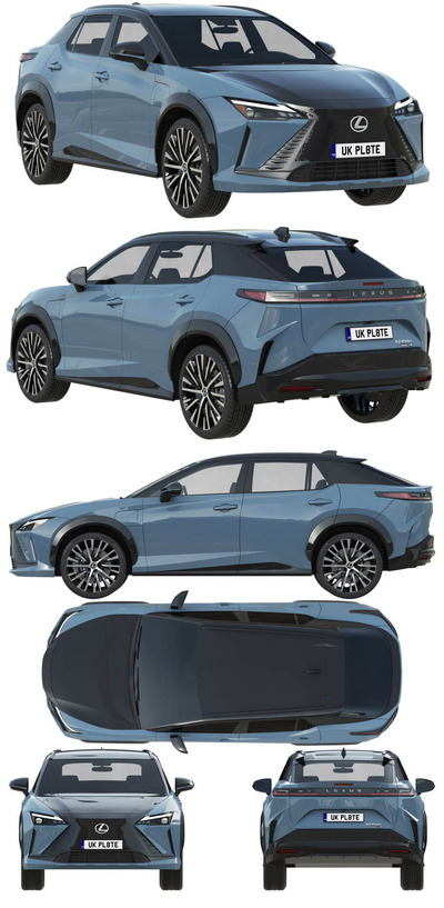 2023雷克萨斯Lexus RZ 450e电动SUV汽车3D模型（OBJ,FBX,MAX,C4D,LWO）