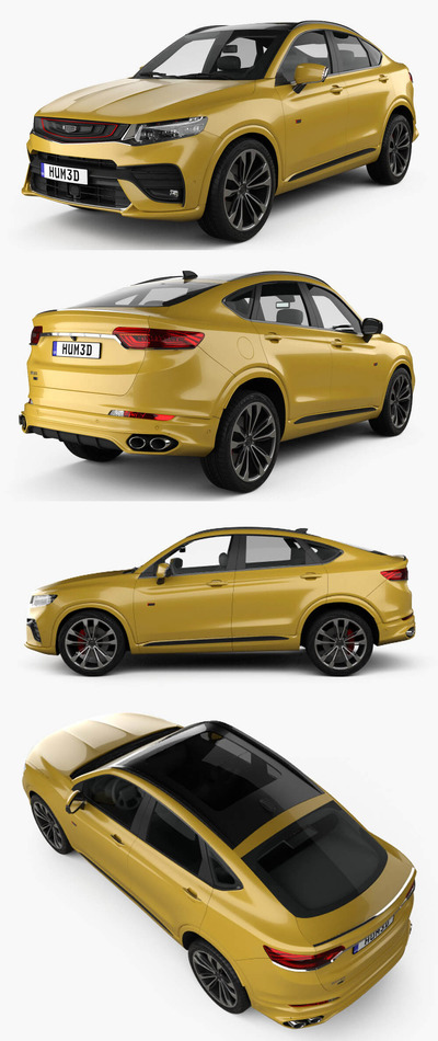 2022款Geely吉利星越SUV汽车3D模型（OBJ,FBX,MAX,C4D,LWO）