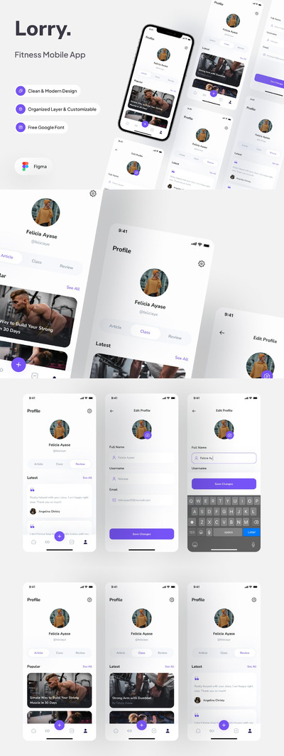 运动中心个人中心APP UI KIT (FIG)
