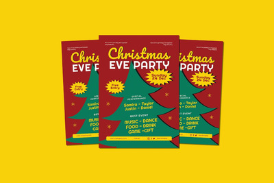 圣诞平安夜派对传单海报 (PSD)