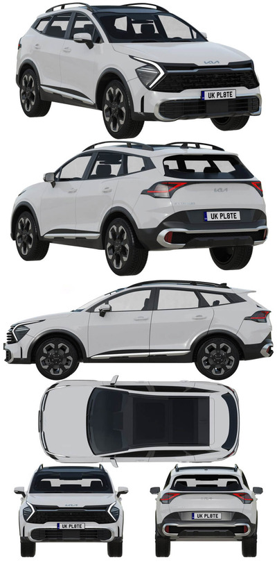 2022起亚Kia Sportage SUV汽车3D模型（OBJ,FBX,MAX,C4D,LWO）