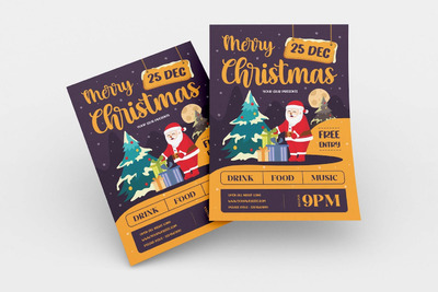 圣诞节主题派对传单海报 (AI,EPS,JPG,PNG)