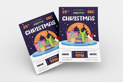 圣诞快乐礼品派对海报素材 (AI,EPS,JPG,PNG)