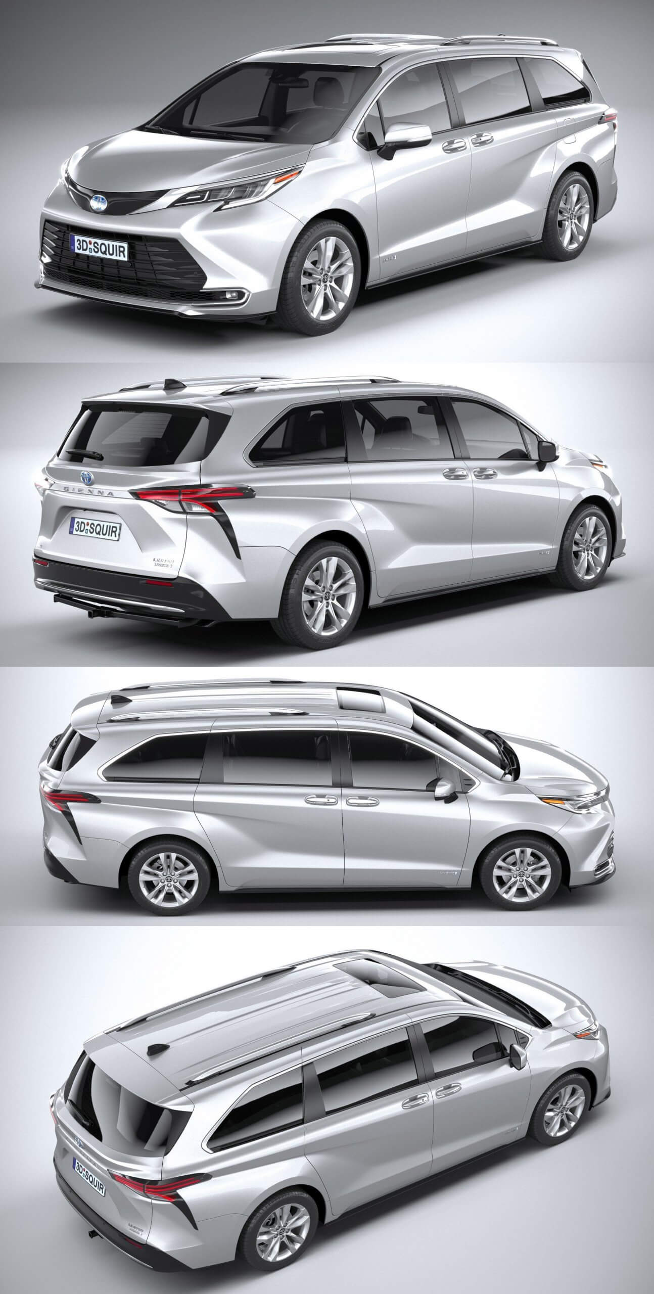 2021丰田赛那Toyota Sienna MPV汽车3D模型（OBJ,FBX,MAX,C4D,LWO）
