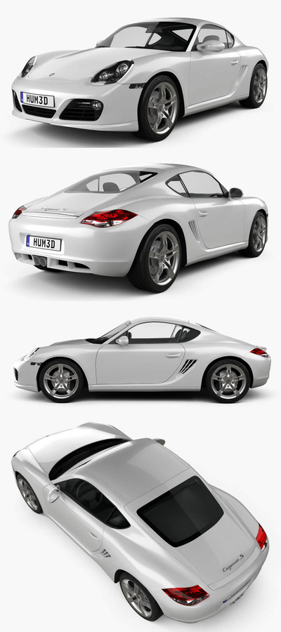 2014保时捷Porsche Cayman S跑车3D模型（OBJ,FBX,MAX,C4D,LWO）