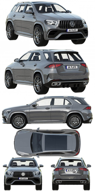 2021奔驰Mercedes Benz AMG GLE 63 Coupe SUV汽车3D模型（OBJ,FBX,MAX,C4D,LWO）