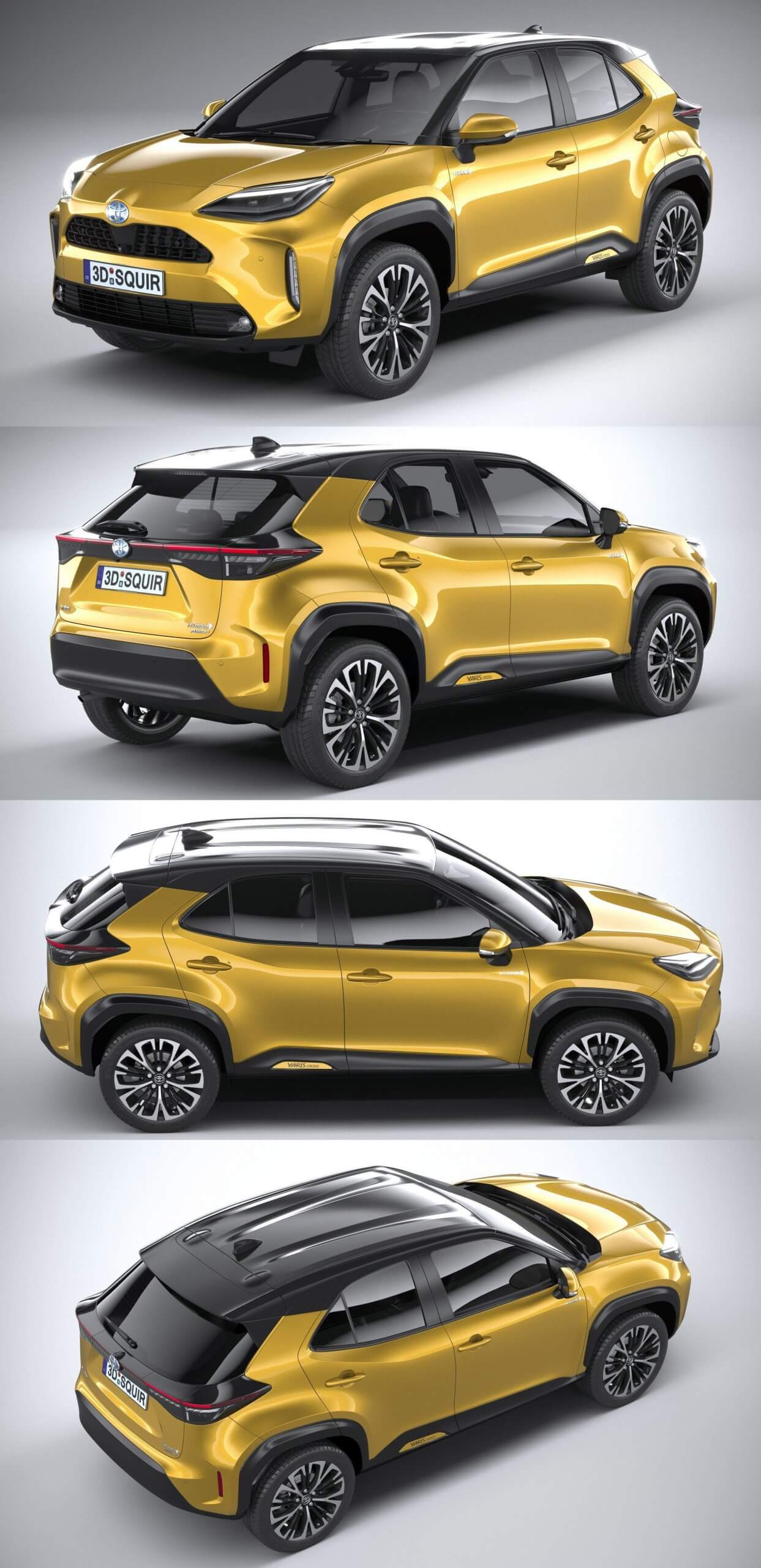 2021丰田雅力士Toyota Yaris Cross SUV汽车3D模型（OBJ,FBX,MAX,C4D,LWO）