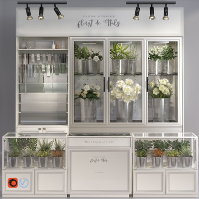 花店冷柜中的鲜花花束3D模型（OBJ,MAX）