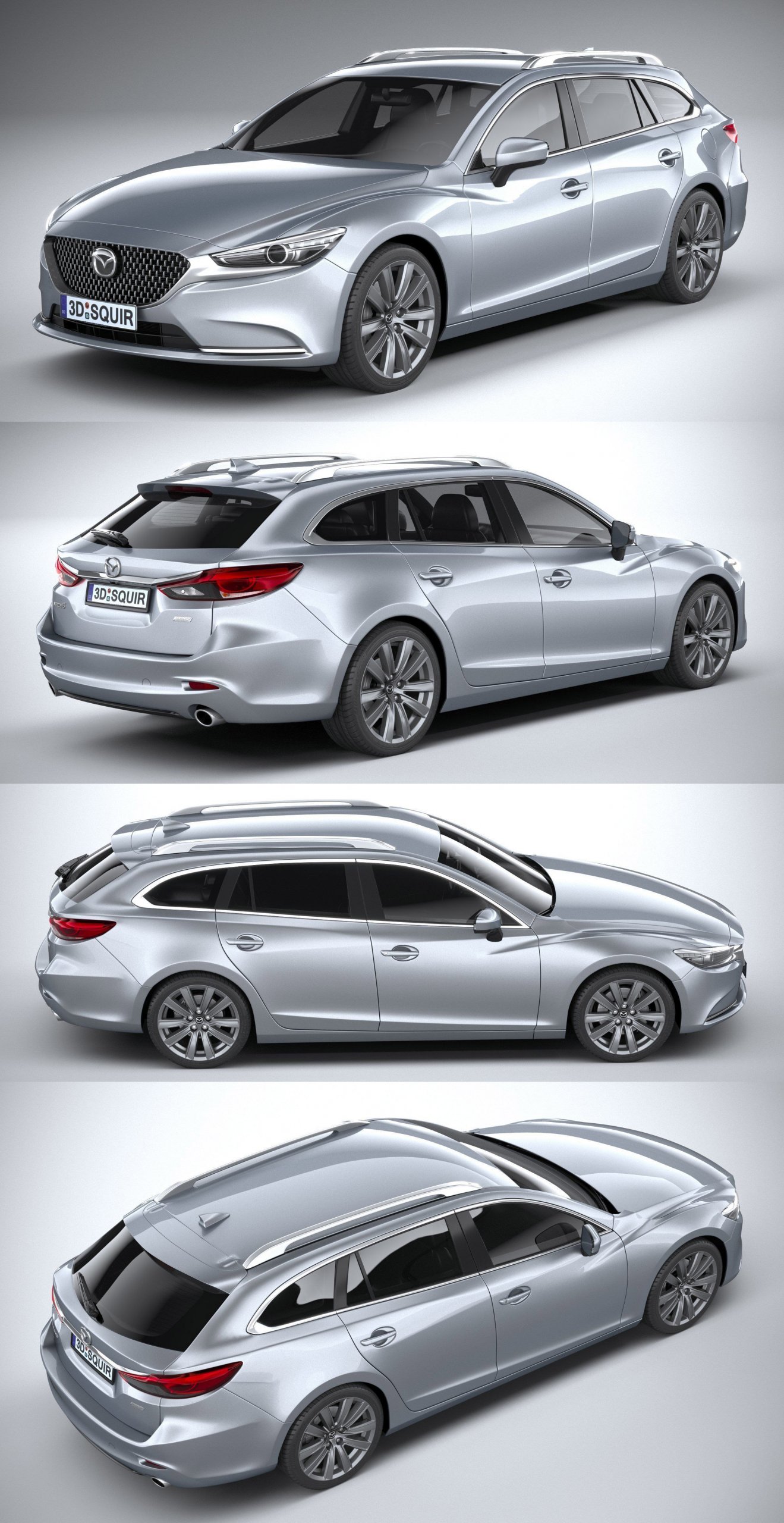 2020马自达Mazda 6 Wagon汽车3D模型（OBJ,FBX,MAX,C4D,LWO）