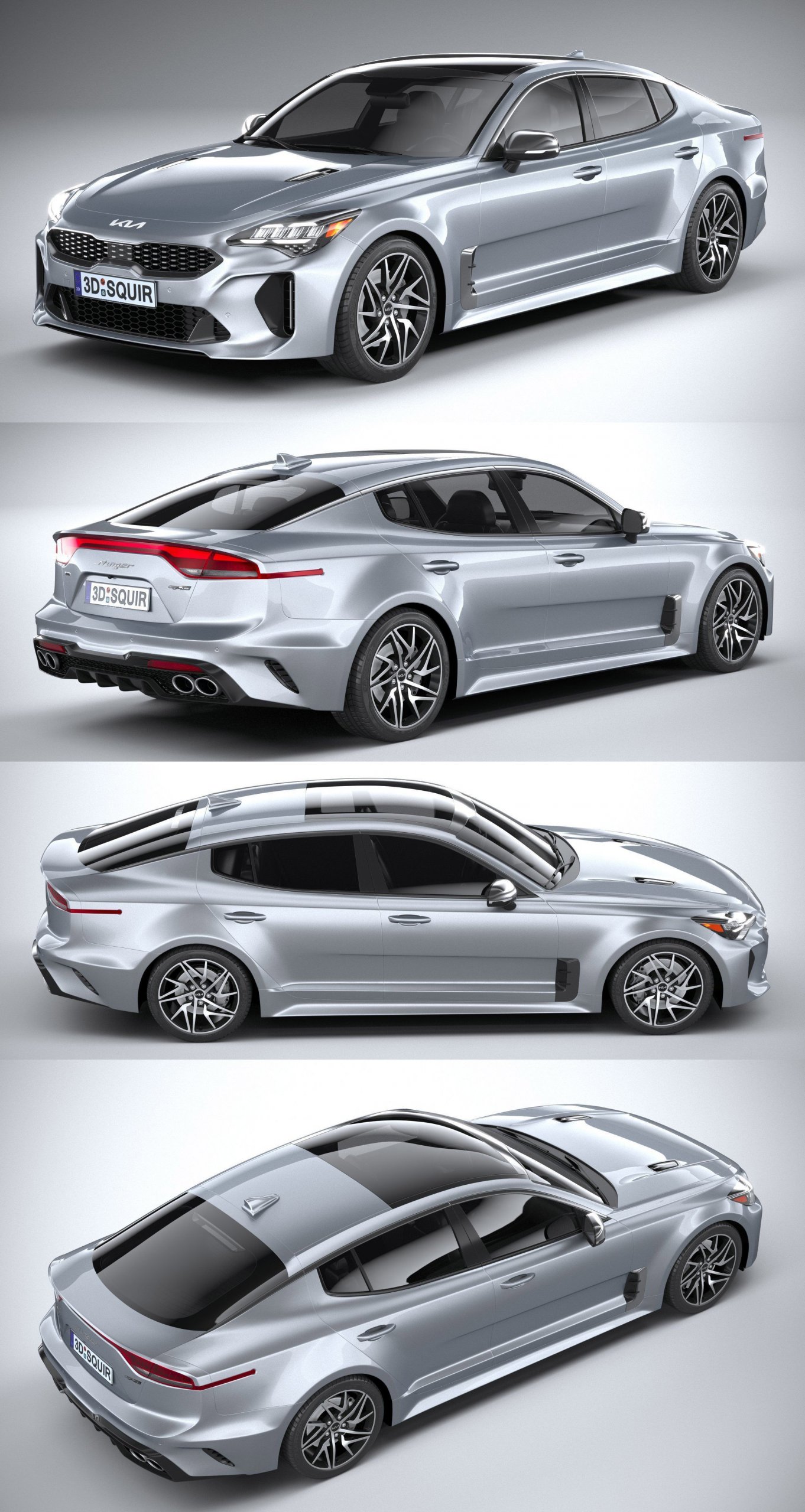 2022起亚Kia Stinger GT汽车3D模型（OBJ,FBX,MAX,C4D,LWO）