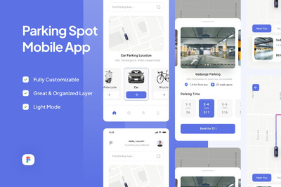 停车场移动应用APP UI KIT (FIG)