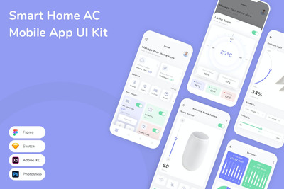 智能家居直流电移动应用APP UI KIT (FIG,PSD,SKETCH,XD)