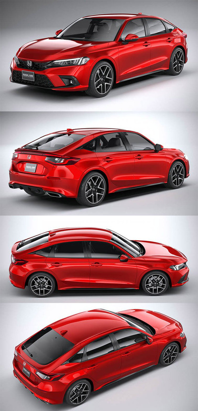 2022本田思域Honda Civic Sedan汽车3D模型（OBJ,FBX,MAX,C4D,LWO）