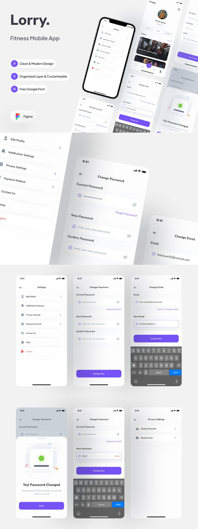 健身运动设置页面APP UI KIT (FIG)