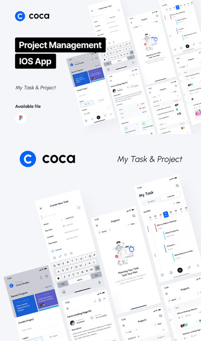 项目管理-我的任务和项目APP UI KIT (FIG)