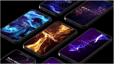 暗黑场景iPhone设计UI展示动画粒子视频模板 (aep)