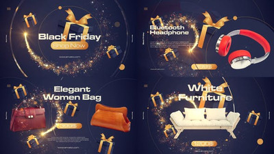 黑色星期五/圣诞礼品促销商品介绍视频模板 (aep)