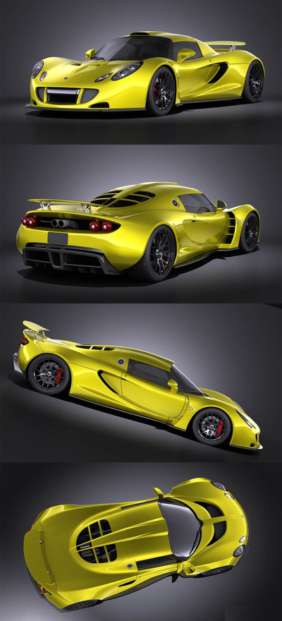 2012 Hennessey Venom GT跑车3D模型（OBJ,FBX,MAX,C4D,LWO）