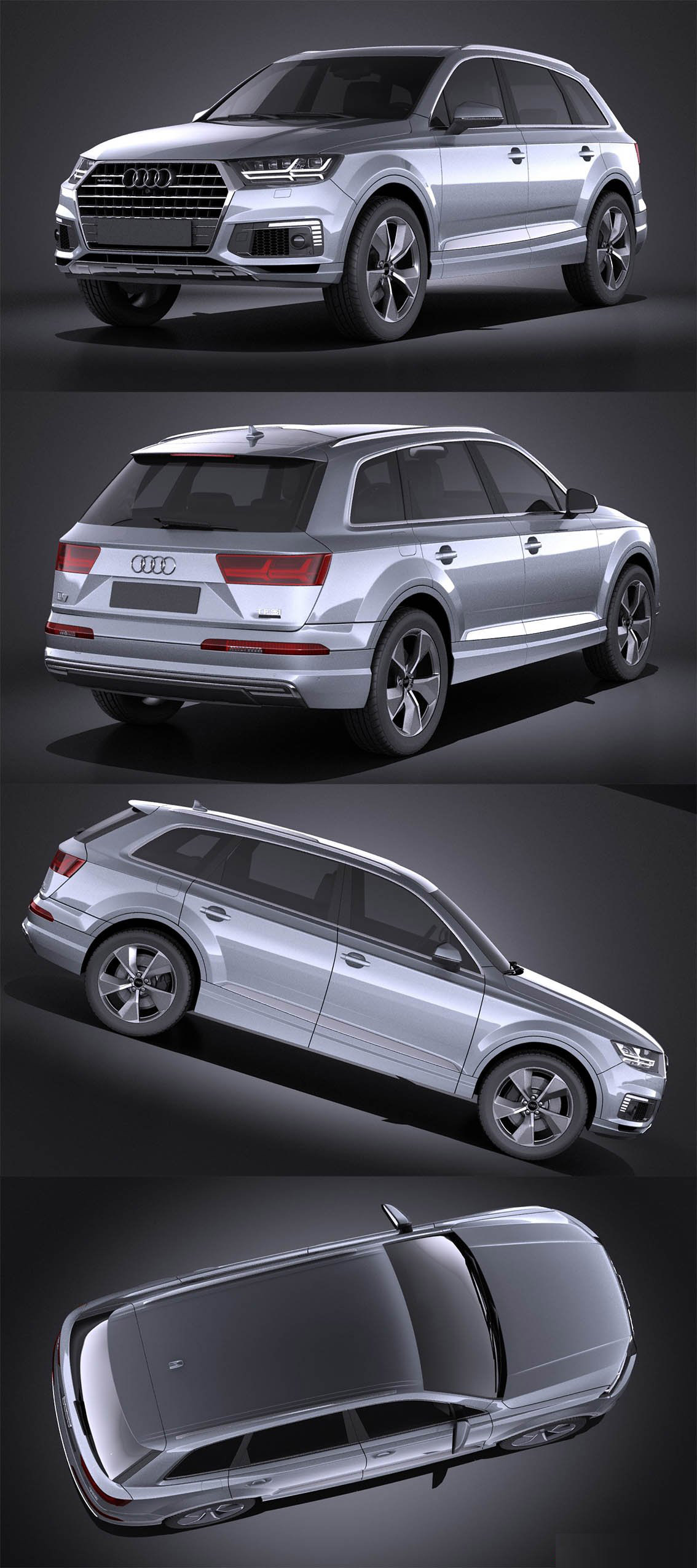2017奥迪Audi Q7 e tron SUV汽车3D模型（OBJ,FBX,MAX,C4D,LWO）