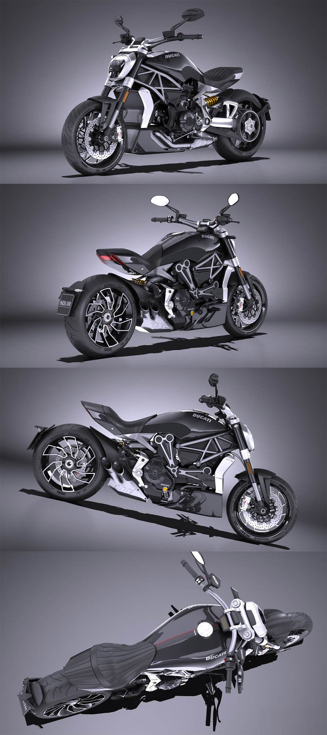 2016 Ducati XDiavel摩托车3D模型（OBJ,FBX,MAX,C4D,LWO）