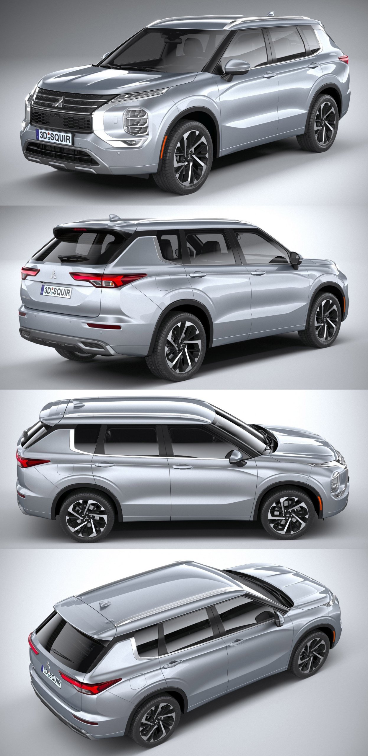 2022三菱Mitsubishi Outlander SUV汽车3D模型（OBJ,FBX,MAX,C4D,LWO）