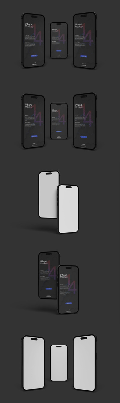 🔴高品质的iPhone 14 APP UI样机展示模型mockups