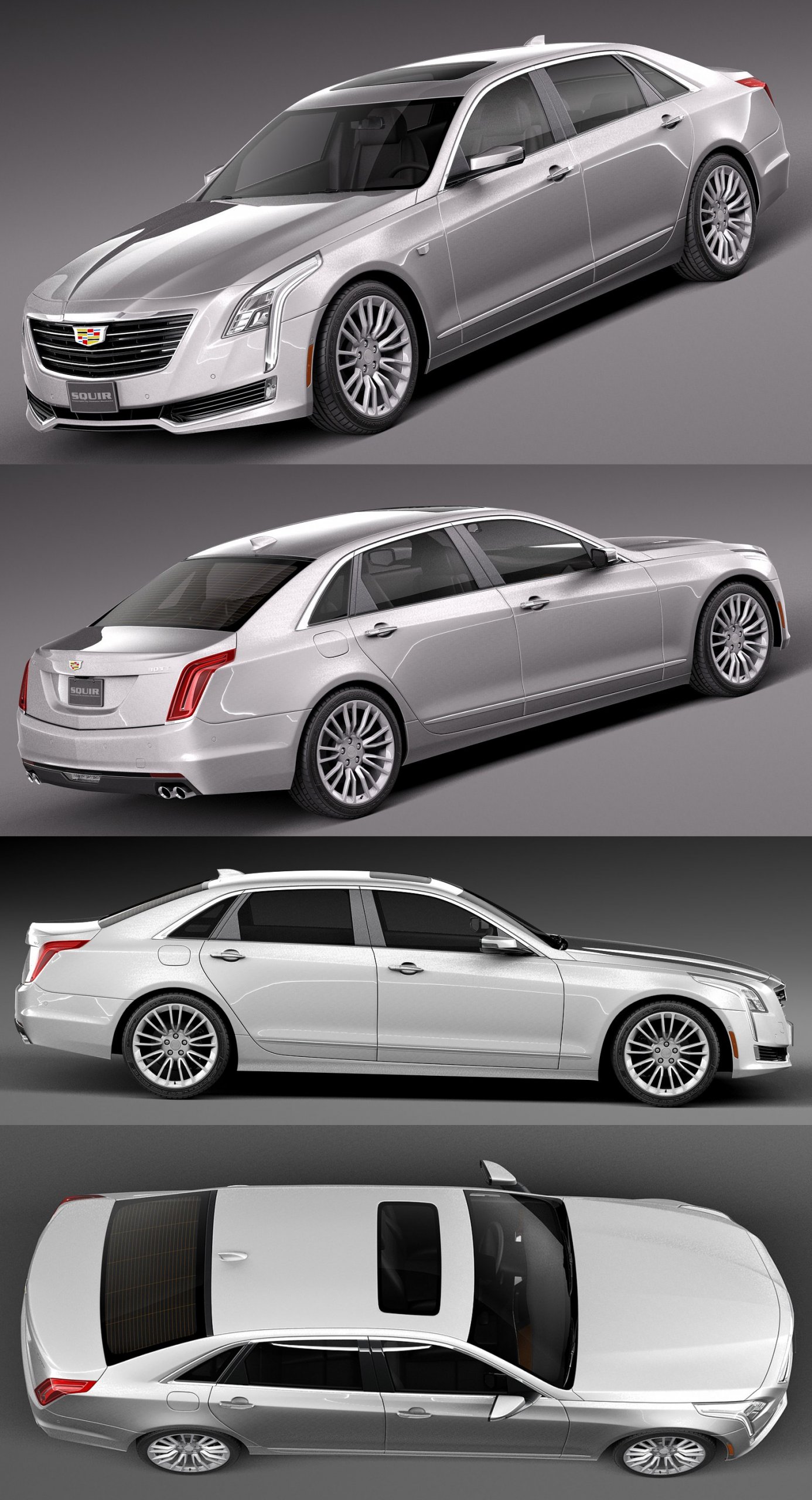2016凯迪拉克Cadillac CT6汽车3D模型（OBJ,FBX,MAX,C4D,LWO）