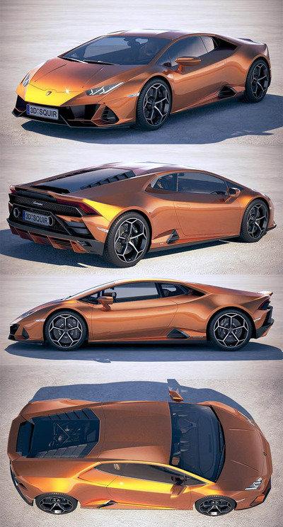 2019兰博基尼Lamborghini Huracan Evo跑车3D模型（OBJ,FBX,MAX,C4D,LWO）