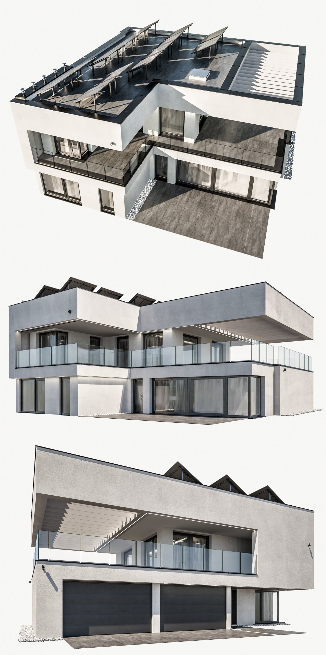 现代两层房屋 住宅3D模型（OBJ,FBX,MAX）
