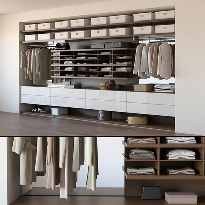 摆满衣物的FEG衣柜3D模型（FBX,MAX）