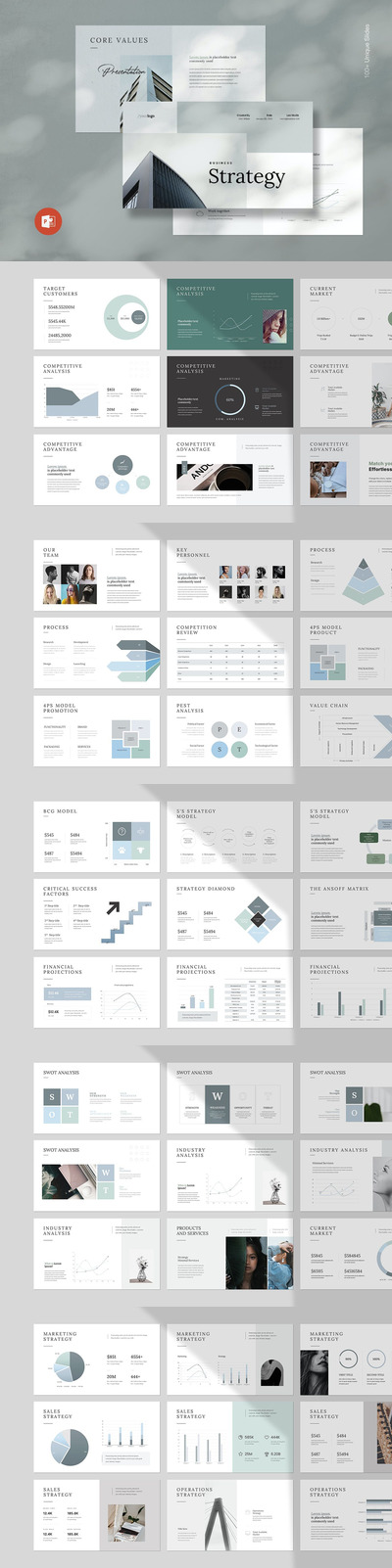 🔴时尚高端清新简约多用途的数字营销策略演示powerpoint幻灯片演示模板（pptx）