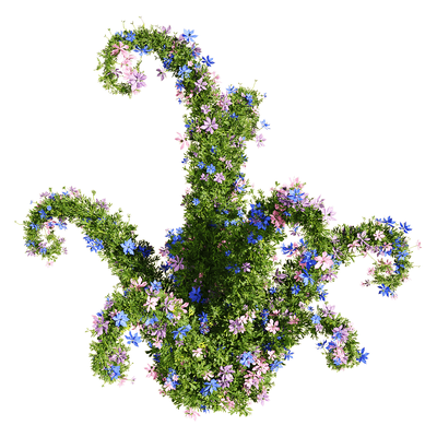 开花的黑种草植物景观3D模型（OBJ,FBX,MAX）