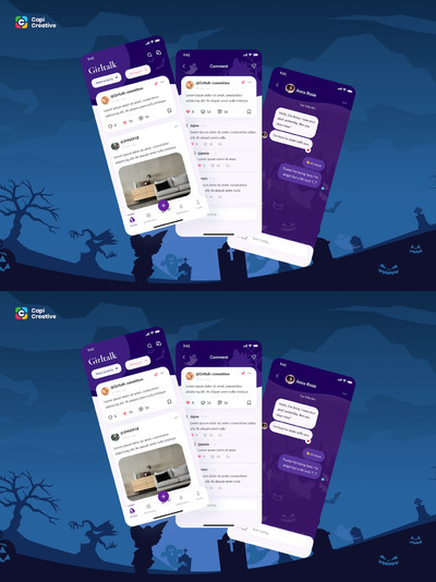 万圣节概念 APP UI KIT (FIG)