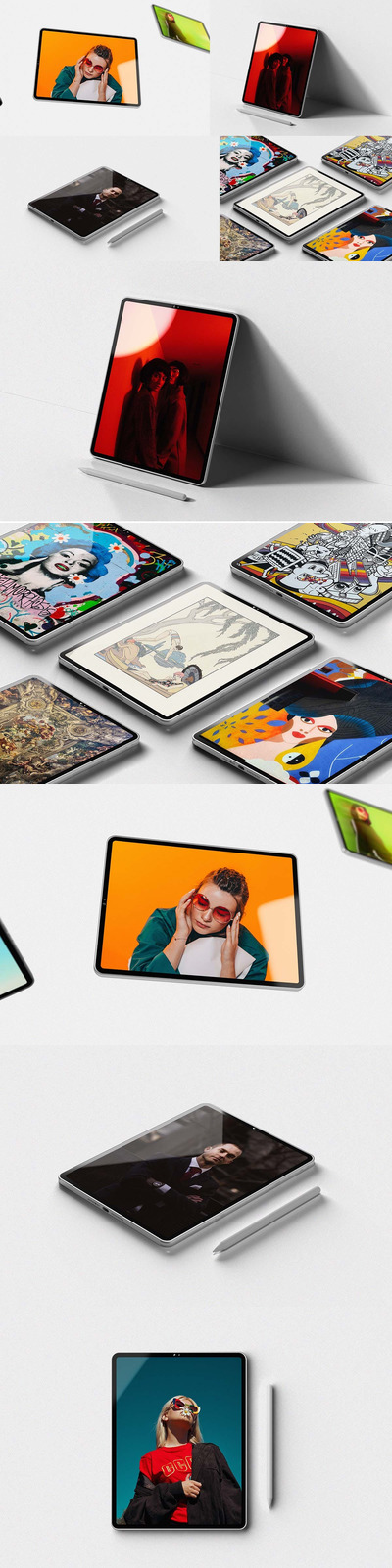 极简主义iPad平板电脑样机 (PNG,PSD)