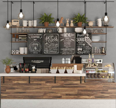 咖啡店3D模型（OBJ,MAX）