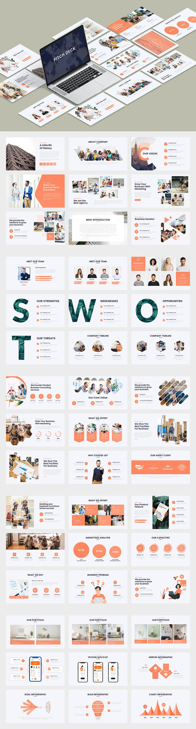 简单的商业ppt幻灯片模板 (PPTX)