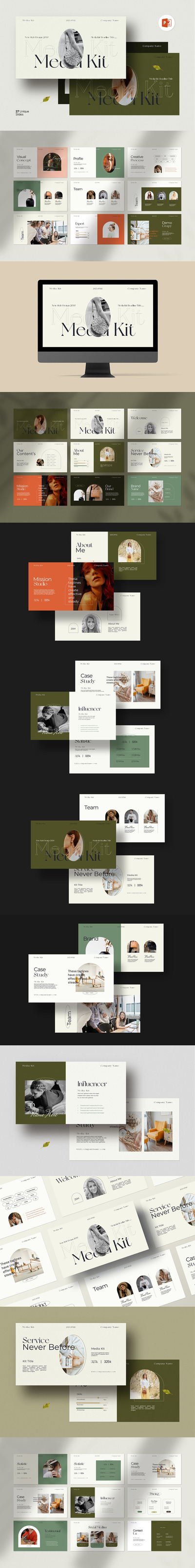 产品包装/媒体套件ppt演示模板 (PPTX)