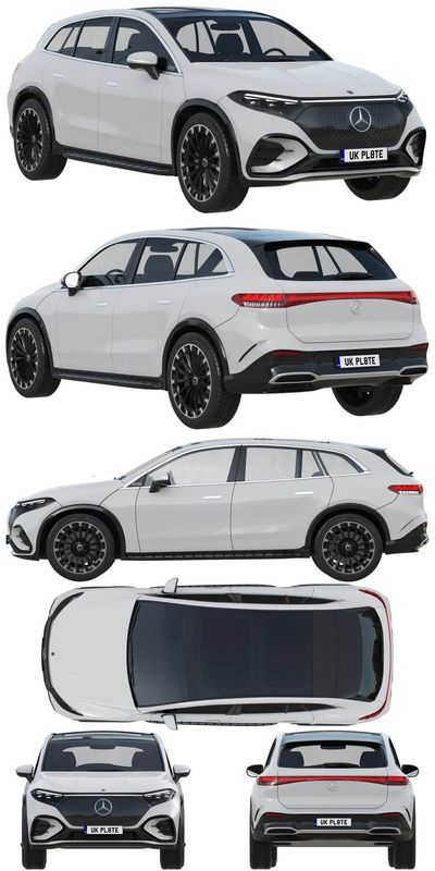 2023奔驰Mercedes Benz EQS SUV汽车3D模型（OBJ,FBX,MAX,C4D,LWO）