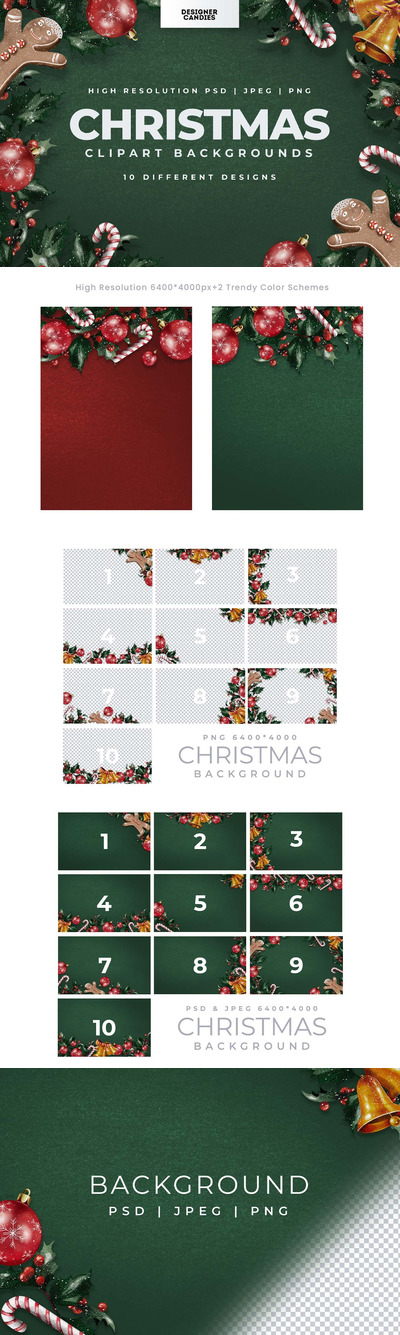 🔴时尚高端多用途的高品质新年圣诞节背景场景大集合-JPG,PSD,PNG