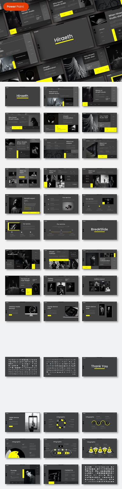 暗黑模式商业演示ppt模板 (PPTX)