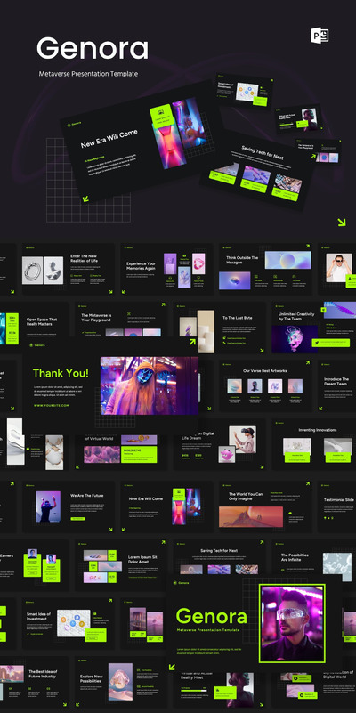元宇宙/NFT/数字货币主题ppt幻灯片模板 (PPT,PPTX)
