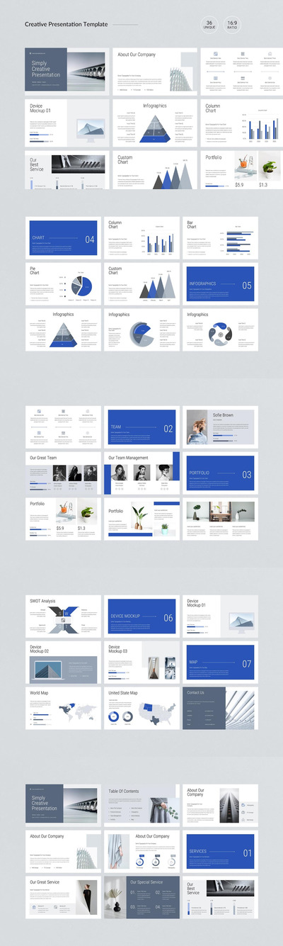 简单创意的ppt演示文稿模板 (PPTX)