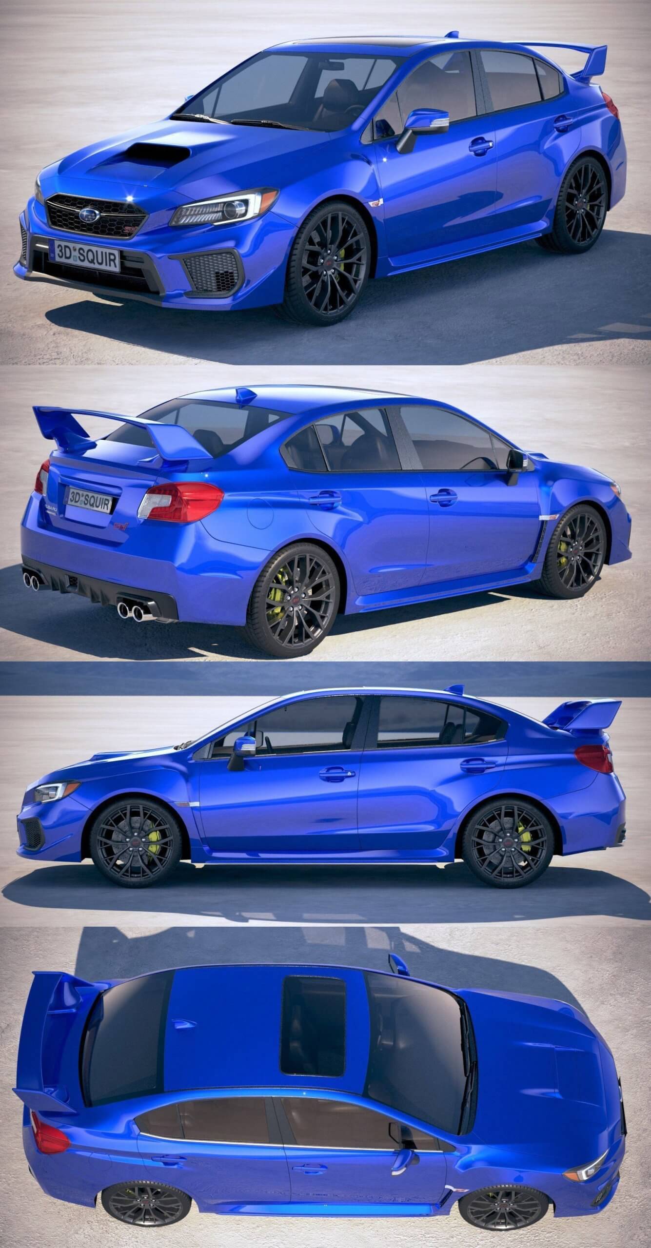 2019斯巴鲁Subaru WRX STI s209汽车3D模型（OBJ,FBX,MAX,C4D,LWO）